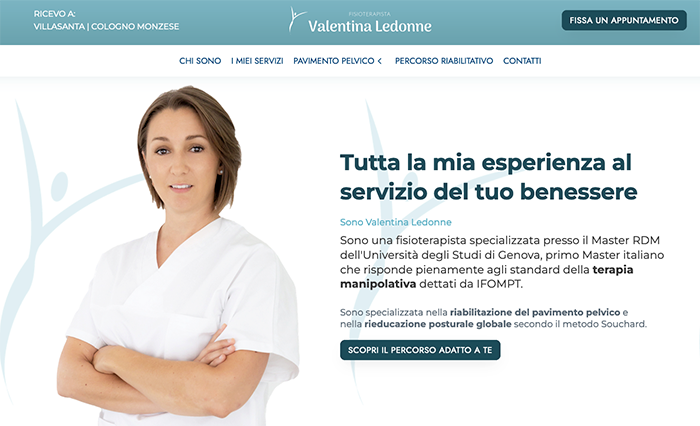 homepage del sito della dottoressa Ledonne